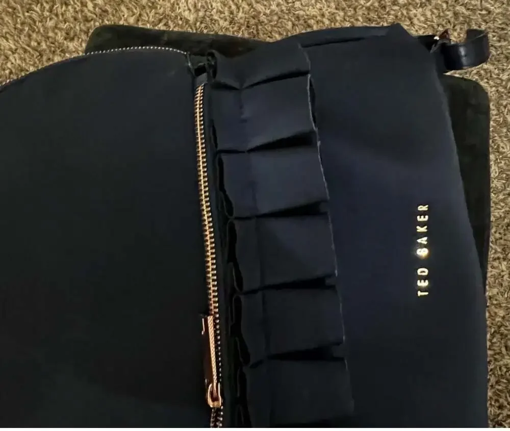 Ted Baker Rresse Navy Ruffle Detail Nylon Backpack